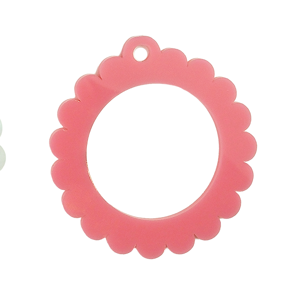 Bag Tag: Small Scallop Round: Pearl White