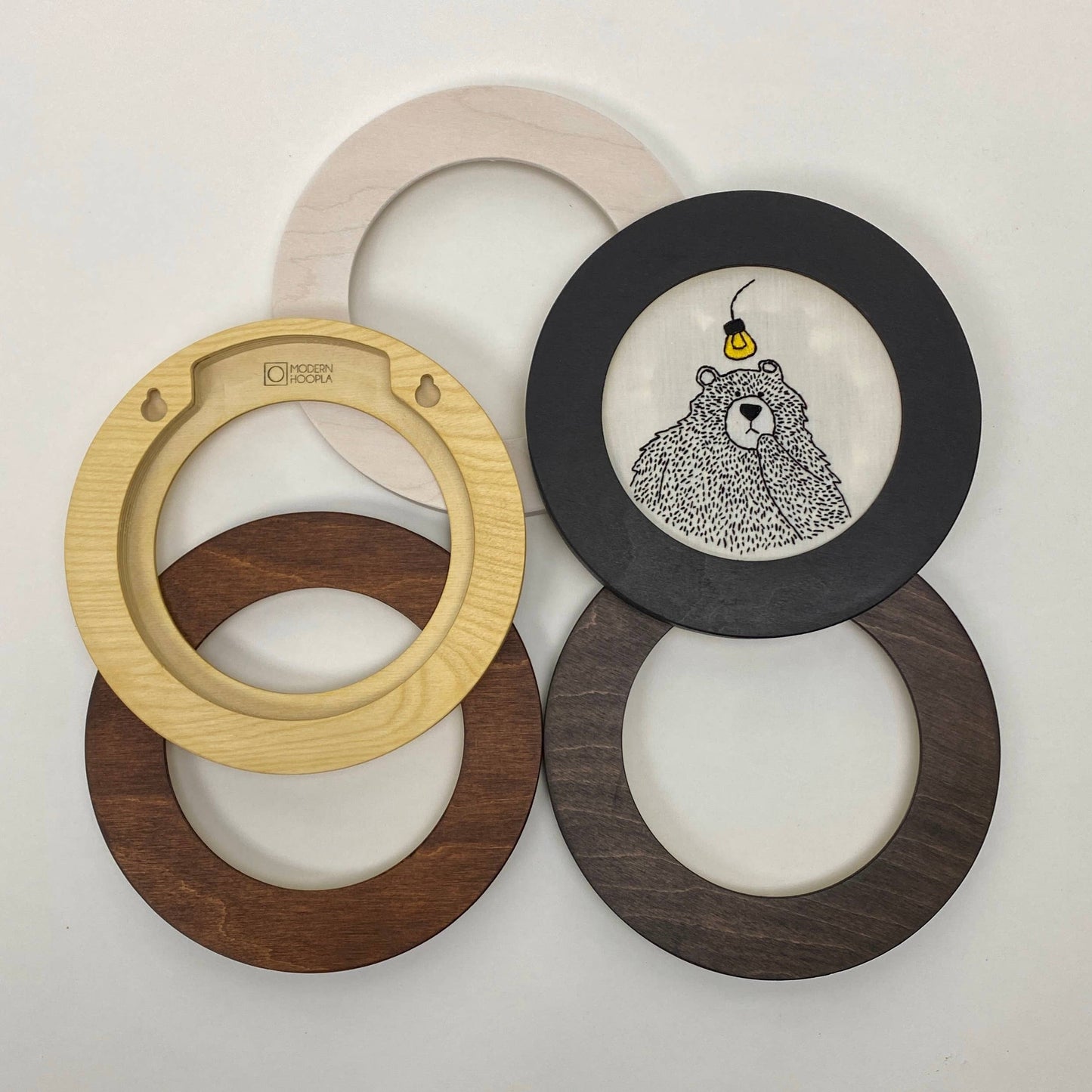 Modern Embroidery Hoop Frame for 6" Hoops: Caramel / Square
