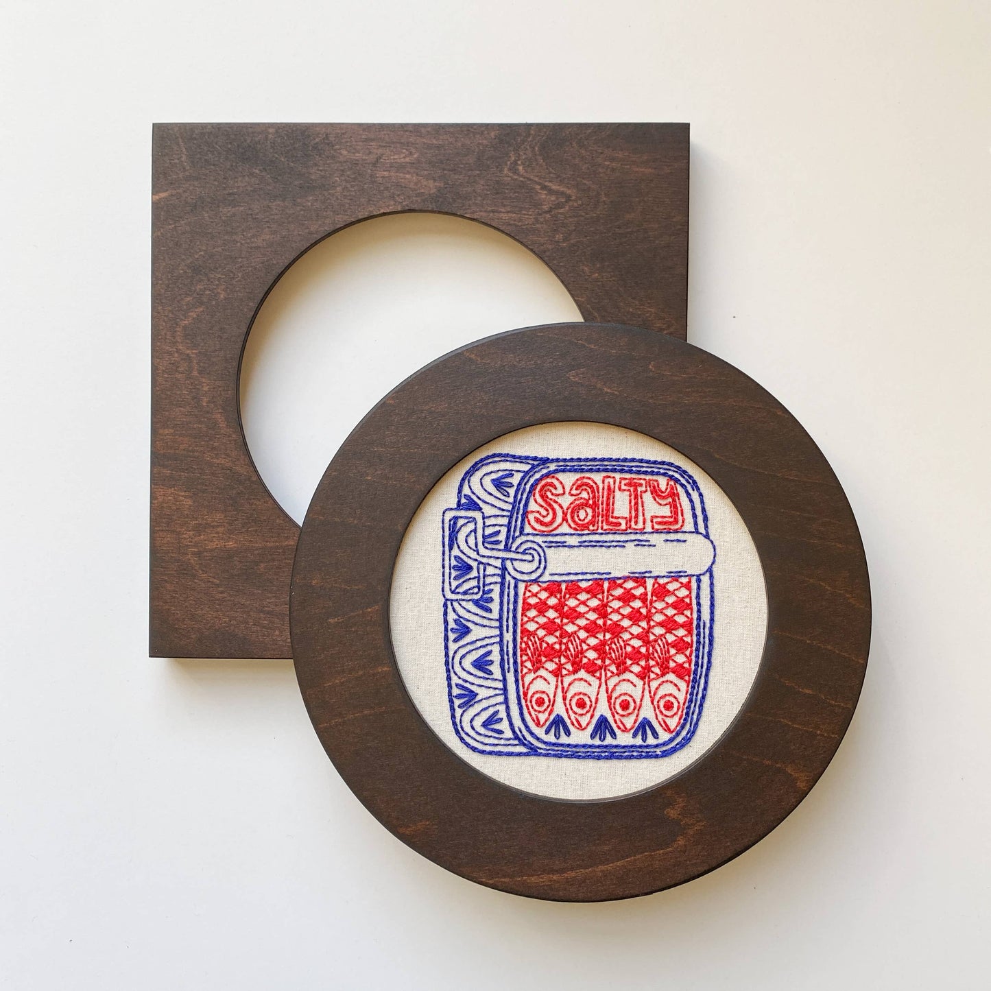 Modern Embroidery Hoop Frame for 6" Hoops: Caramel / Square