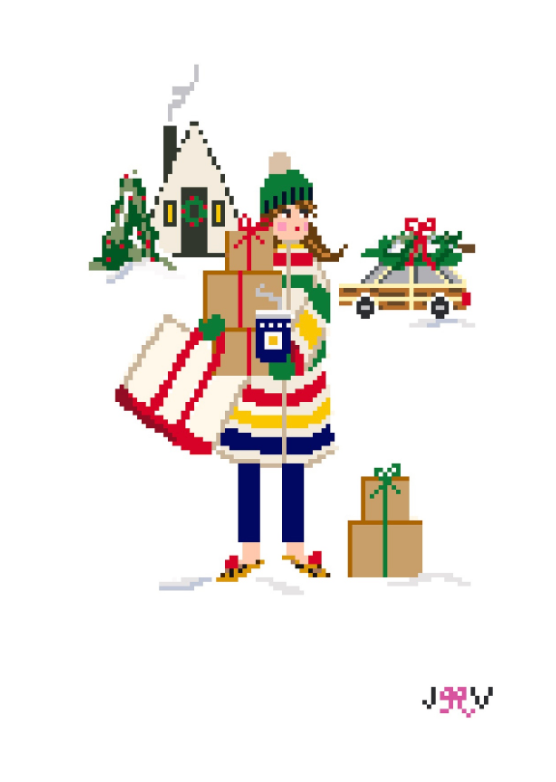JV237 - Brown Paper Packages Needlepoint Canvas