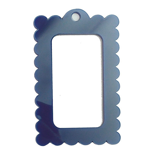 Bag Tag: Small Scallop Rectangle: Pearl White