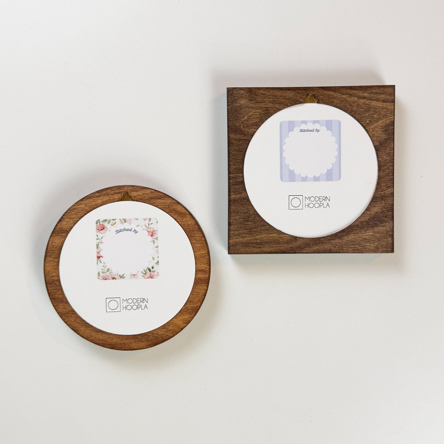 NDLPT: Square Frames for Needlepoint 4" Rounds: Stand-up (add pegs) / Mixed Set of Finishes