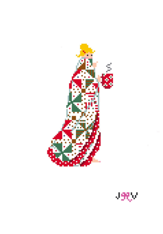 JV215 - Quilt XMas Blonde Needlepoint Canvas