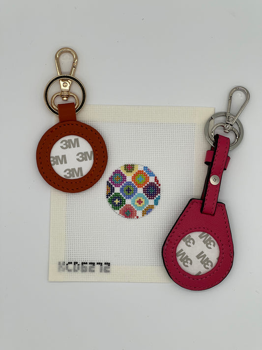 Multicolored Dots Key Fob Insert Canvas