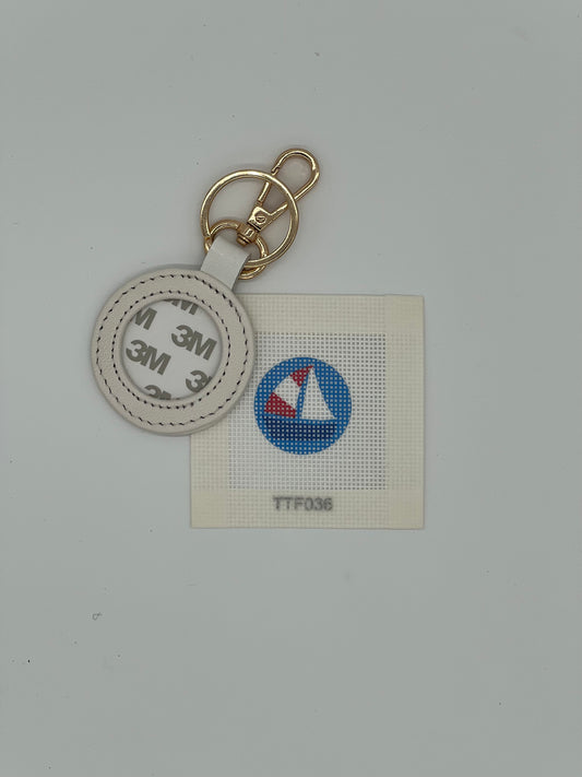 Blue Sailboat Fob Insert Canvas
