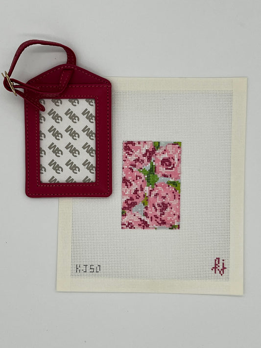 Roses on Teal Luggage Tag