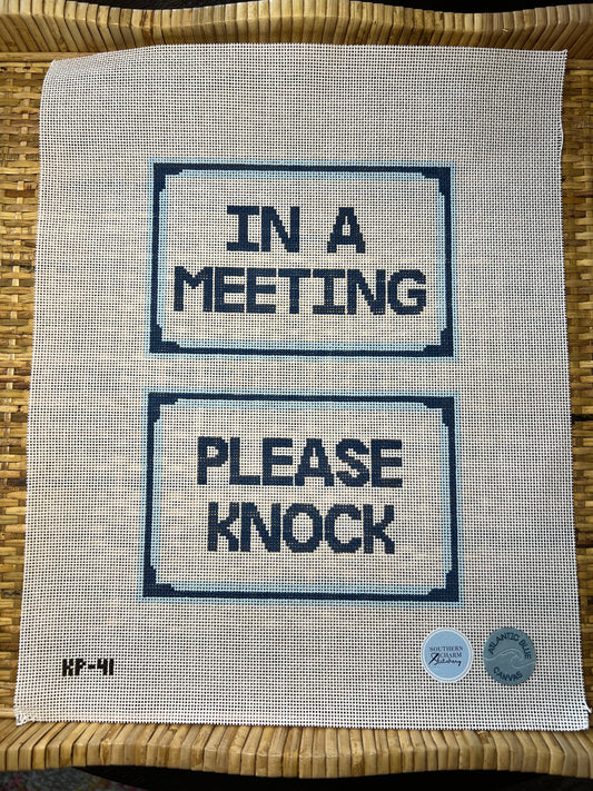 In a Meeting Door Sign