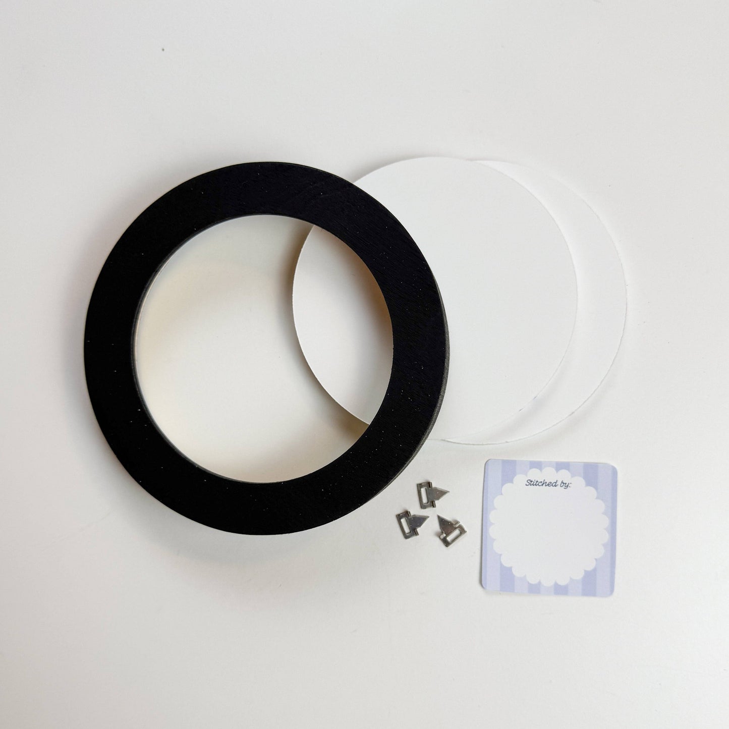 NDLPT: Square Frames for Needlepoint 4" Rounds: Stand-up (add pegs) / Mixed Set of Finishes