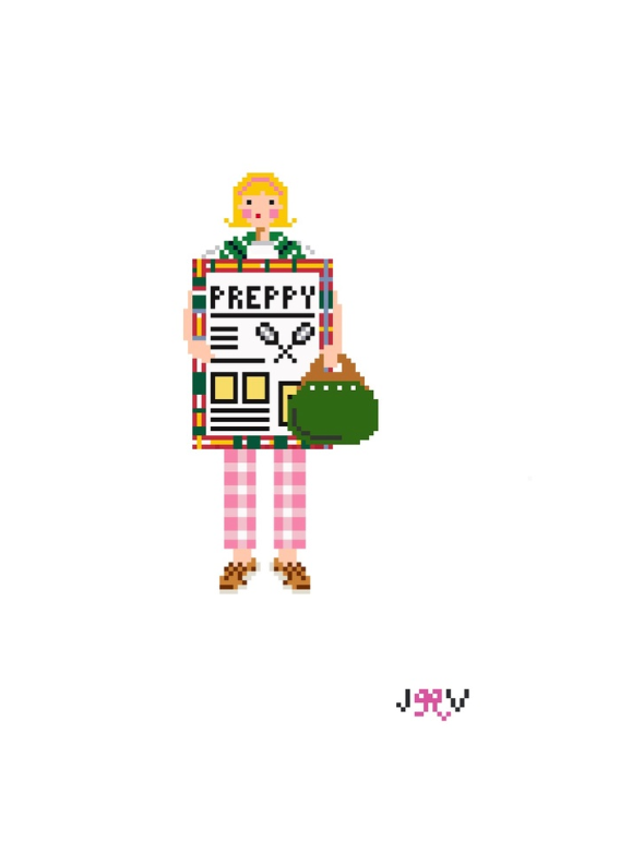 JV184 - Preppy Blonde Needlepoint Canvas