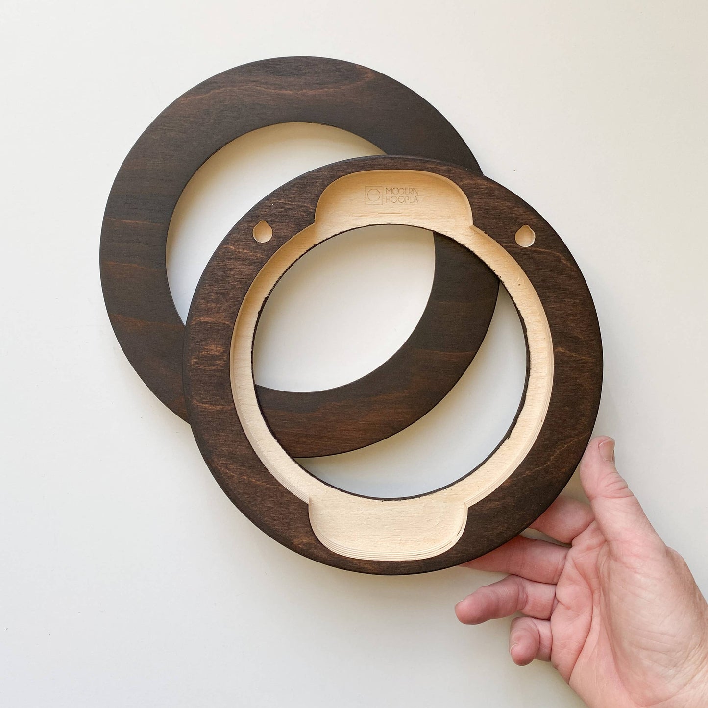 Modern Embroidery Hoop Frame for 6" Hoops: Caramel / Square