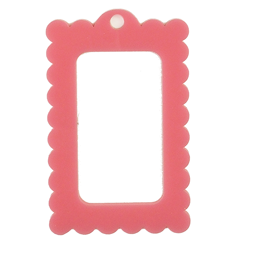 Bag Tag: Small Scallop Rectangle: Pearl White