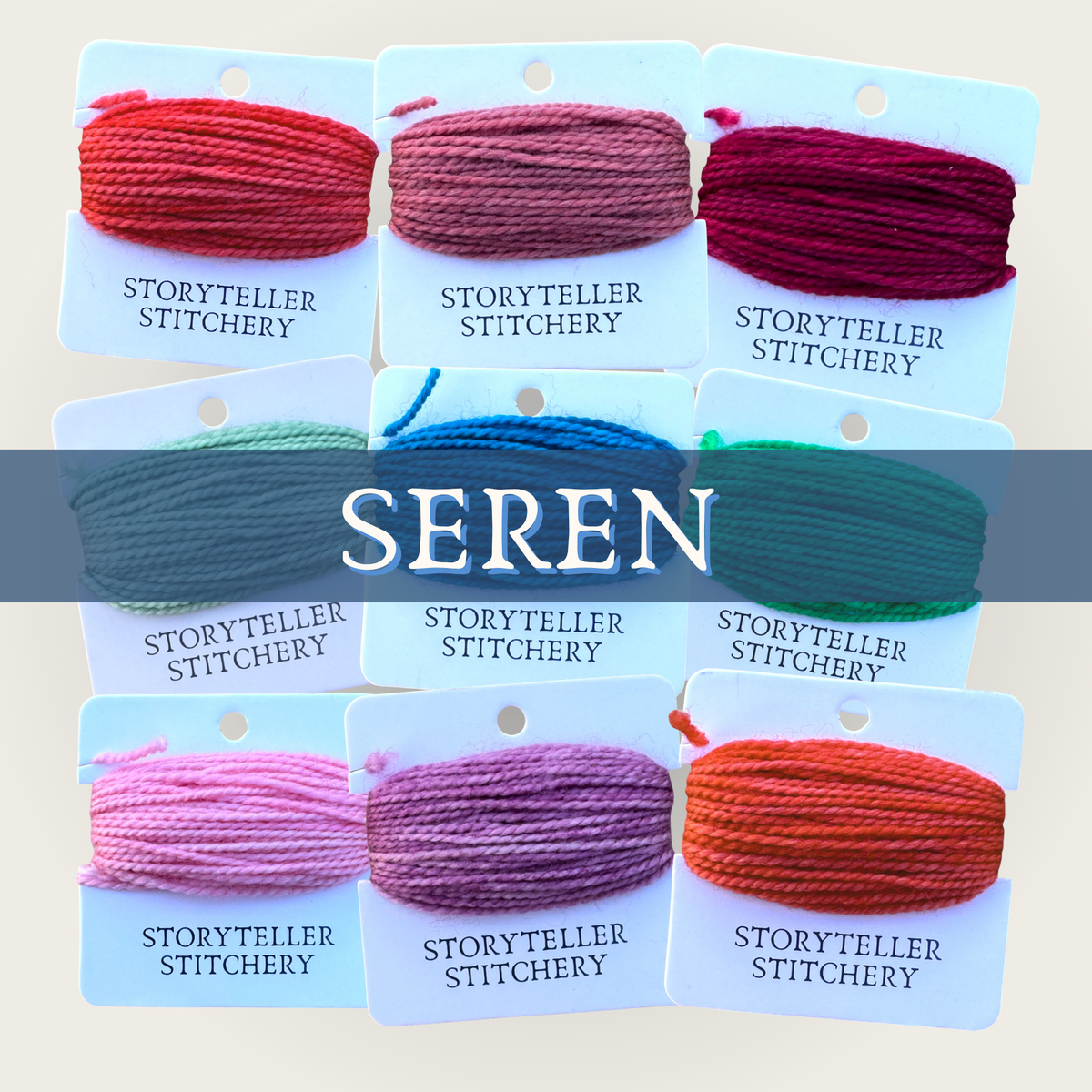 Seren Hand-Dyed Threads. 75% Merino Wool & 25% Silk. Embroidery & Needlepoint: Parchment
